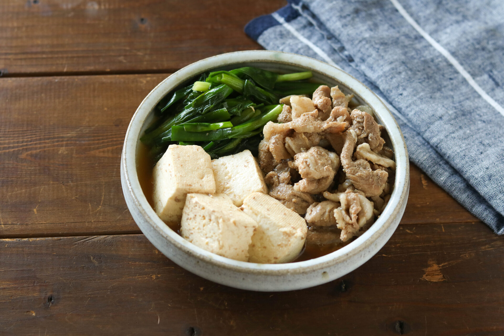 豚こまとねぎの肉豆腐