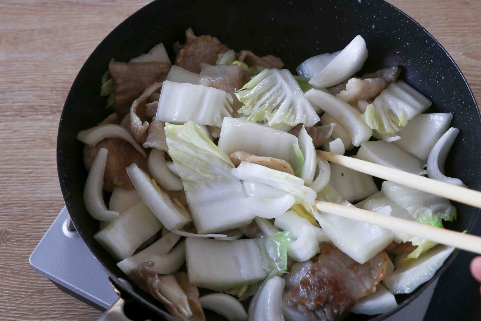 豚ばらと白菜のケチャップ甘酢あん