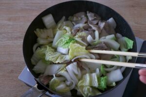 豚ばらと白菜のケチャップ甘酢あん