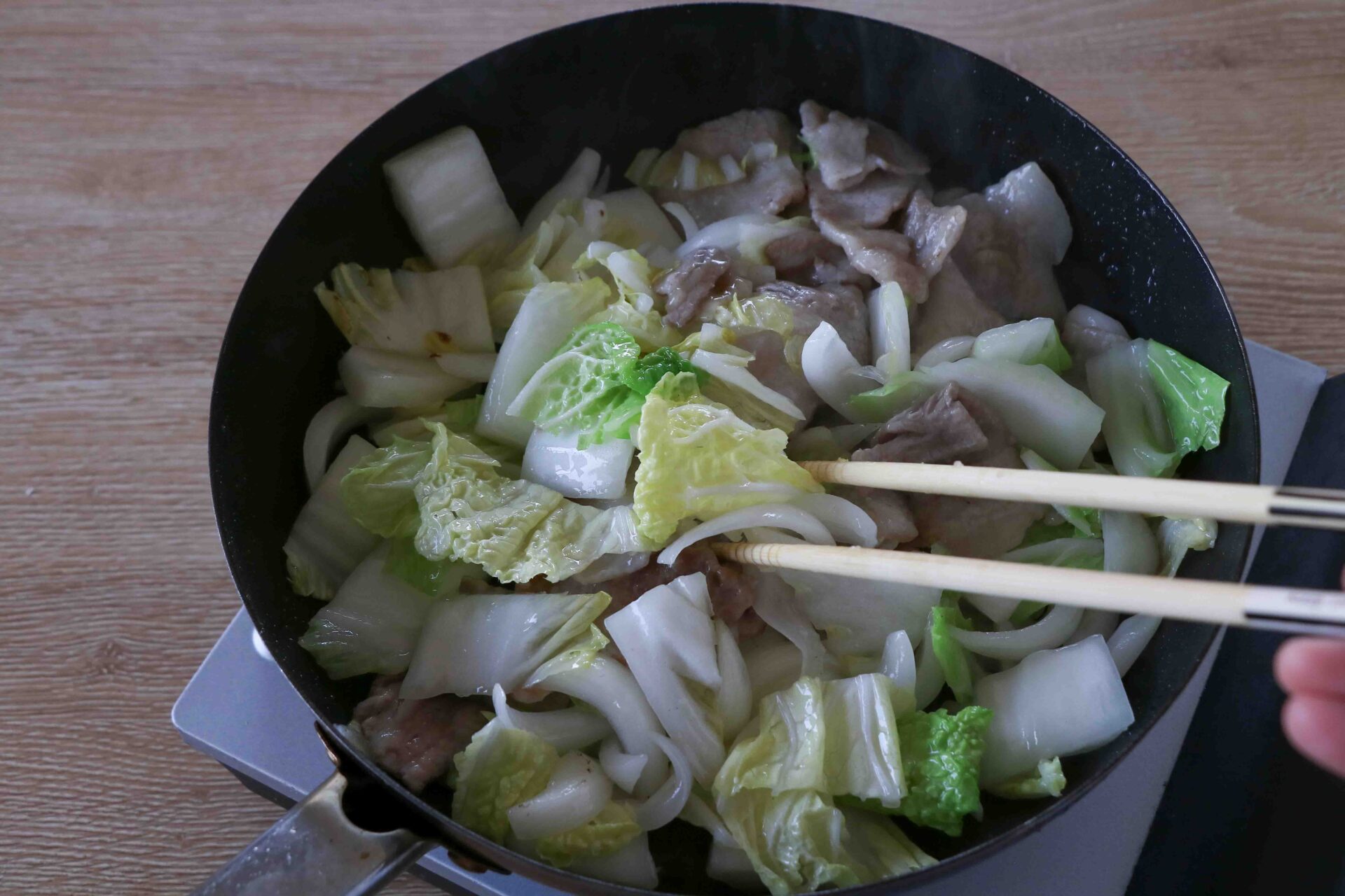 豚ばらと白菜のケチャップ甘酢あん