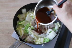 豚ばらと白菜のケチャップ甘酢あん