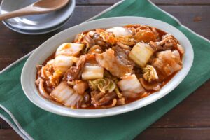 豚ばらと白菜のケチャップ甘酢あん