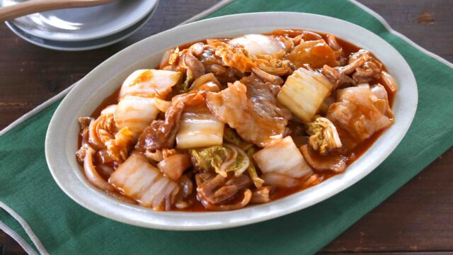 豚ばらと白菜のケチャップ甘酢あん