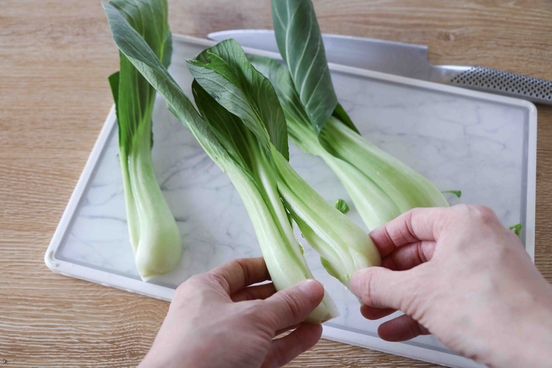 チンゲン菜の香味ナッツだれ